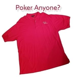 Port Authority poker mens red shirt